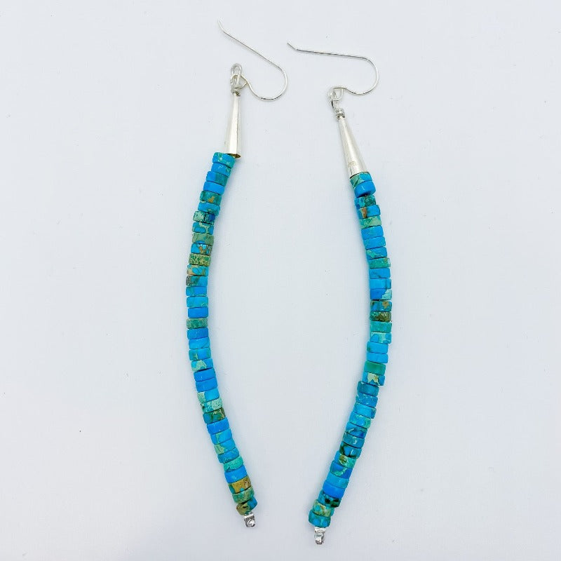 Native Turquoise Beaded Linear Earrings - Boujee Boutique 