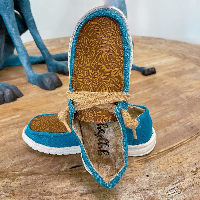 Gypsy Jazz Turquoise Luma Slip on Sneakers - Boujee Boutique 