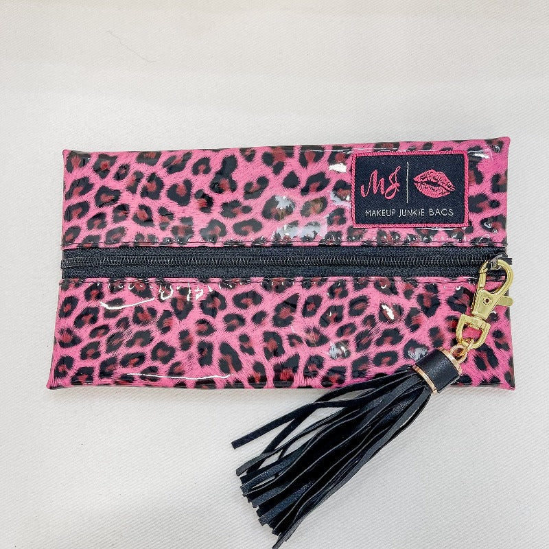 Makeup Junkie Bag Mini Pink Leopard Print - Boujee Boutique 