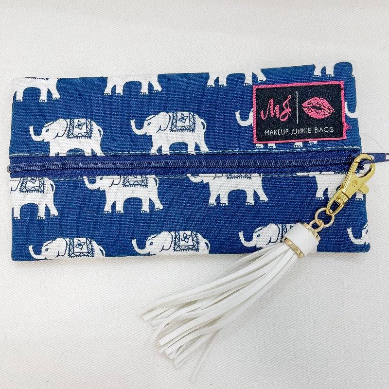 Makeup Junkie Bag Mini Navy Elephant - Boujee Boutique 