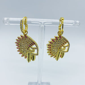 Radiant Indian Chief Head Earrings - Boujee Boutique 