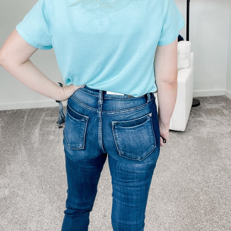 Judy Blue Abilene Mid Rise Long Skinny Jeans - Boujee Boutique 