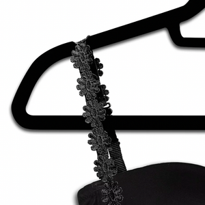 Strap It Black Embroidered Floral Seamless Bralette - Boujee Boutique 