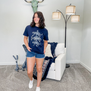 Fiercely Savage Leopard Navy Graphic Tee - Boujee Boutique 