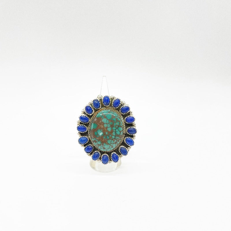 Turquoise & Lapis Sterling Silver Ring - Boujee Boutique