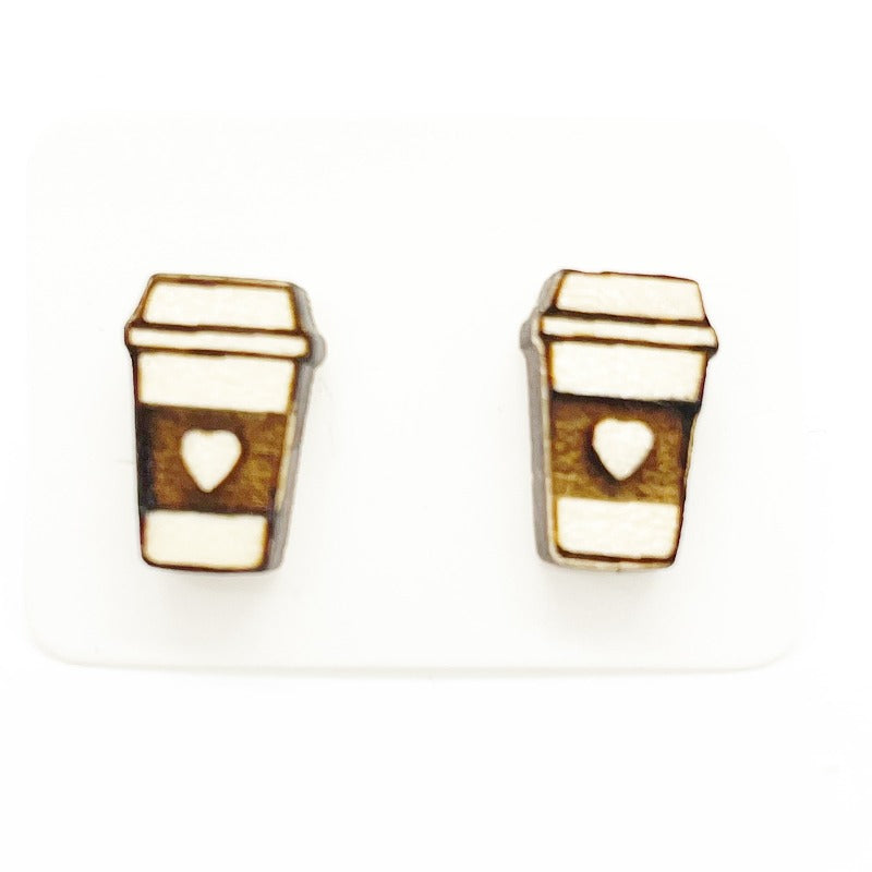 Handcrafted Maple Studded Earrings - Boujee Boutique 