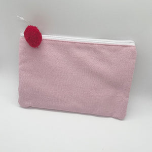 Pink Pom-Pom Canvas Makeup Bag - Boujee Boutique