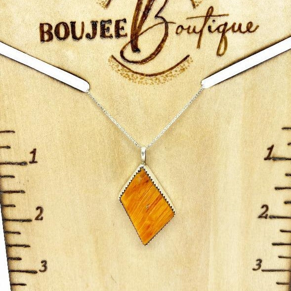 Sterling Silver Orange Necklace - Boujee Boutique 