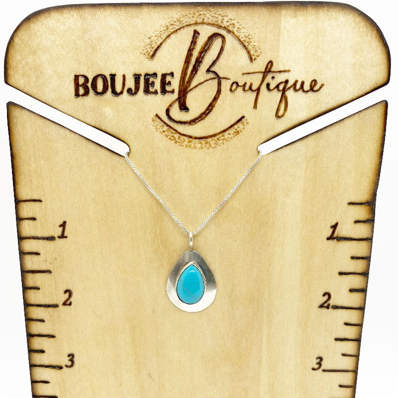 Tear Drop Turquoise Necklace - Boujee Boutique